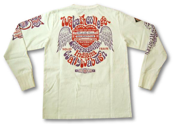 アメカジ長袖Tシャツ(ロンT) 319700 WABASH COLLEGE Pt. L/S Tee ワ